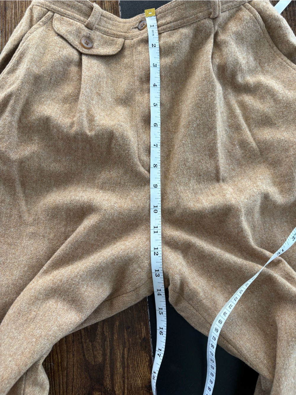 Vintage Casual Wool-Blend Pants in Camel - Picture 4 of 7